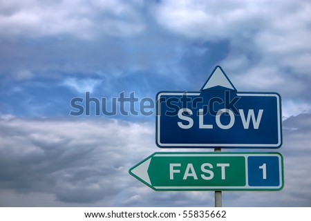 Fast/slow road sign