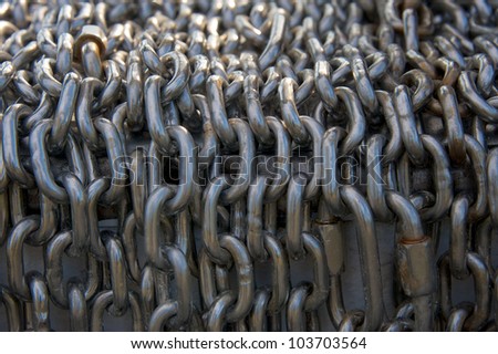 Close-up of chain links on a boat