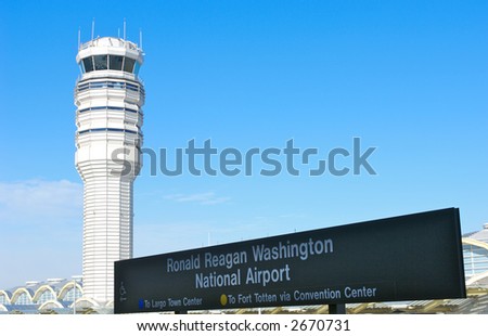 Airport Control tower at Ronald Reagan National Airport, Washington, DC