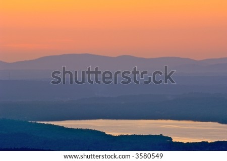 Dawn breaking view from Cadillac Mountain, Acadia National Park
