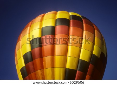 Colorful hot air balloon ready to lift off
