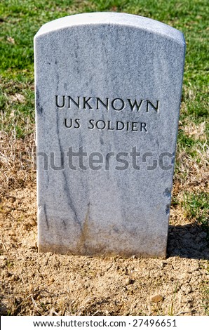 Arlington National Cemetery gravestone for unknown soldier from the American Civil War