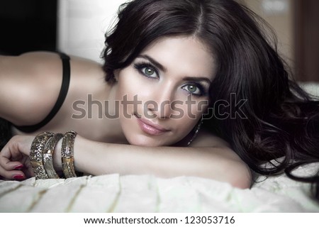 A beautiful brunette girl with amazing eyes