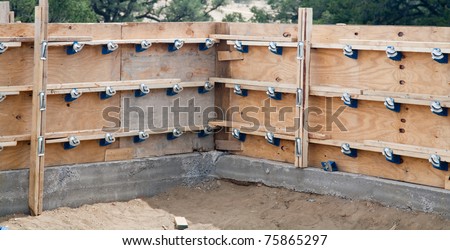 New Construction residential building forms stem wall