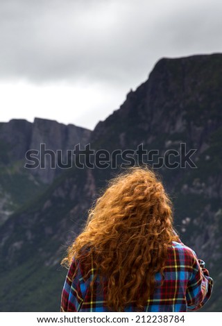 Wild Red Hair Girl Sight Seeing