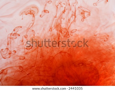 Red Ink and Dye in Water
