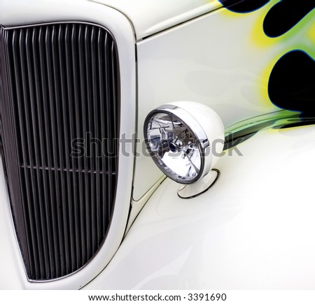 stock photo Classic Car Grill and LIght Detail