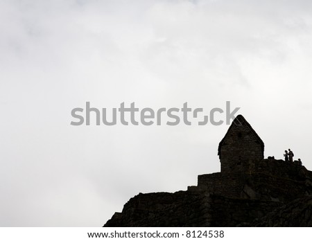 Machu Picchu Gate House in Silhouette