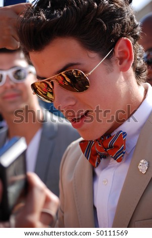 LOS ANGELES, CA-MARCH 27 : Singer Nick Jonas arrives at The Kids Choice Awards held at UCLA's Pauley Pavilion, March 27, 2010 in Los Angeles, CA.