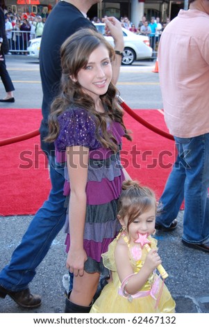 HOLLYWOOD, CA- OCTOBER 2: Actress Ryan Newman (L) arrives at Walt Disney Studios Beauty and The Beast Sing-Along at the El Capitan Theatre on October 2, 2010 in Hollywood, California.
