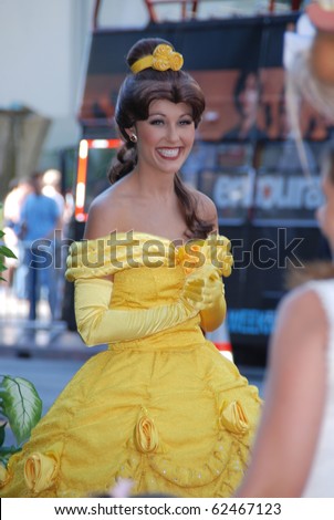 HOLLYWOOD, CA- OCTOBER 2: Belle Character arrives at Walt Disney Studios Beauty and The Beast Sing-Along at the El Capitan Theatre on October 2, 2010 in Hollywood, California.