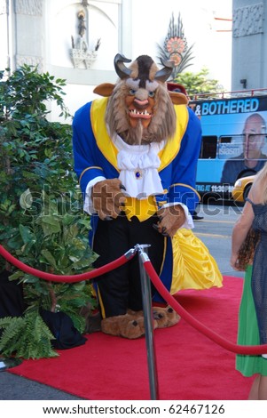 HOLLYWOOD, CA- OCTOBER 2: Beast Character arrives at Walt Disney Studios Beauty and The Beast Sing-Along at the El Capitan Theatre on October 2, 2010 in Hollywood, California.