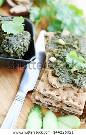 spicy pate of crushed nuts and fresh coriander