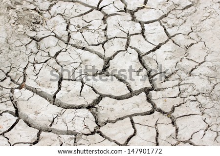 Dry cracked earth in areas with arid climate