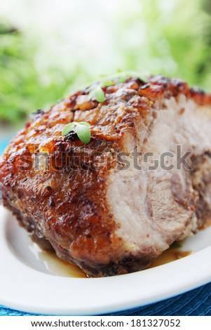 Roasted pig meat to the Easter table