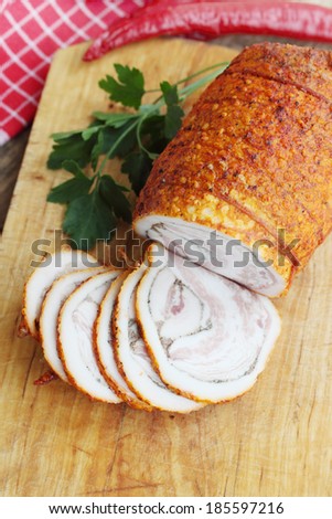 fat with spices rolled and baked in the oven