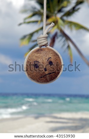 An Island sick coconut.