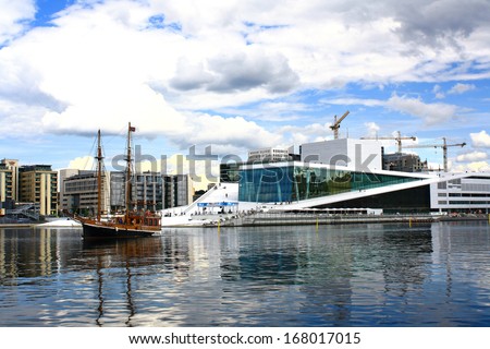 OSLO, NORWAY - JUNE 26: The National Opera House in Oslo, June 26, 2012 in Oslo, Norway. Norway\'s Opera House, located in the center of Oslo, on the shores of the Oslo Fjord