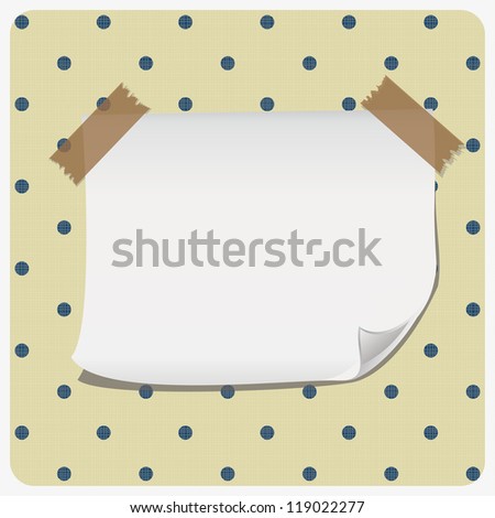 paper banner on polka dot pattern with transparent tape eps10