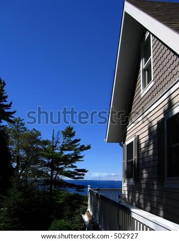 Cottage on Mackinac Island, Michigan, facing the \