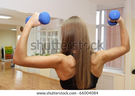 sport girl with strong back
