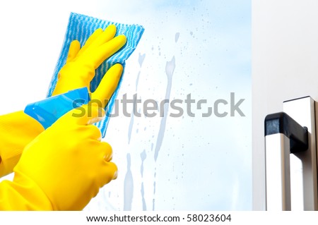 Window-cleaning sponge and cleaner