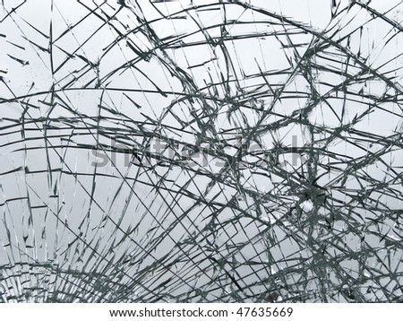 Broken glass - smashed window close-up