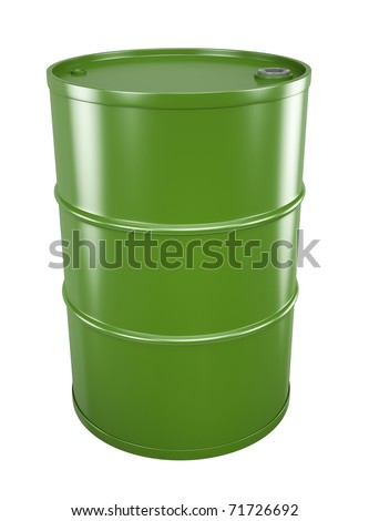 oil barrel images. stock photo : Green oil barrel. 3D rendered image.