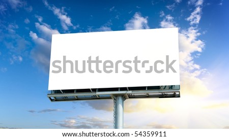 Empty Billboard (Road Sign)with Clear Sky