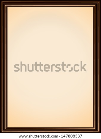 thin brown wooden frame for a picture with a yellow background inside