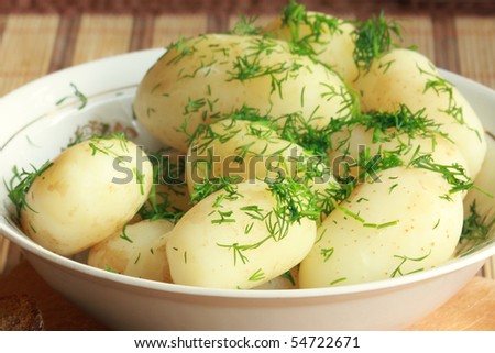 Young potato with fresh fennel