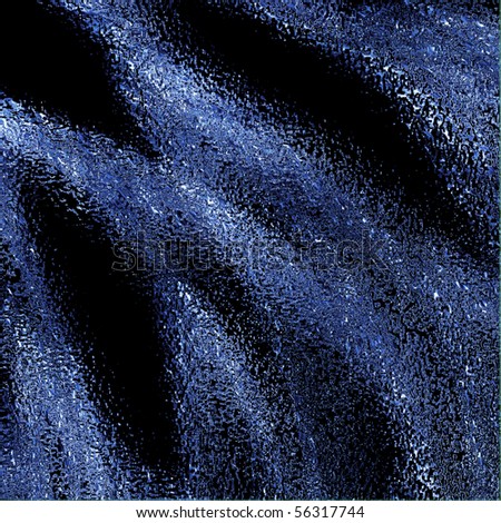 Dark blue abstract waves through relief glass