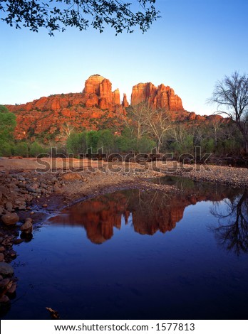 Cathedral Rock and Oak Creek, in the Coconino National Forest, near Sedona, Arizona.