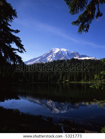 Reflection Lake and Mt. Rainier in Mt. rainier National Park, Washington state.