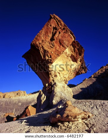A balanced rock in the Glen Canyon National Recreation Area, Utah.