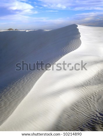 A white sand dune in White Sands National Monument, New Mexico.