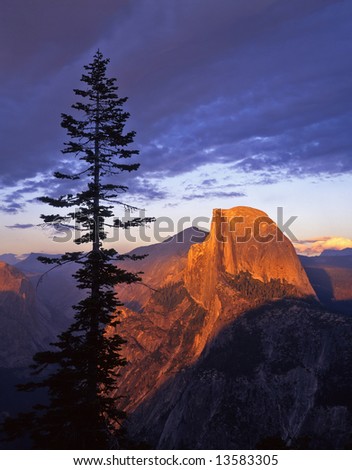 Half Dome photographed from Glacier Point in Yosemite National Park, California.