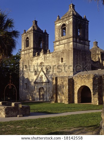 Mission Conception, part of the San Antonio Missions Historical Park, in San Antonio, Texas.