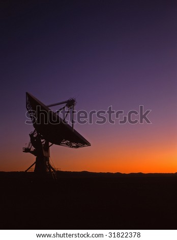 A radio telescope part of the VLA, Very Large Array, in New Mexico.