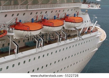Life boats on cruise ship