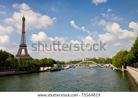 A view on the Eiffel Tower and the Seine river during daytime, Paris, France