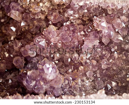 amethyst precious stone druse crystals closeup