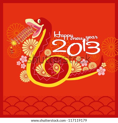Latest Trends Logo Design 2012 on Vector   Chinese New Year 2013   Greeting Card Design   Year Of Snake