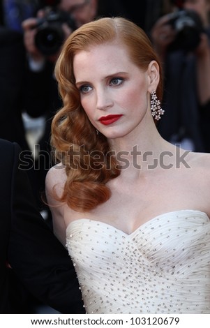 CANNES, FRANCE - MAY 18: Jessica Chastain attends the \'Madagascar 3: Europe\'s Most Wanted\' Premiere during the 65th Cannes Festival at Palais  on May 18, 2012 in Cannes, France.
