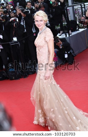 CANNES, FRANCE - MAY 18:  Naomi Watts attends the \'Madagascar 3: Europe\'s Most Wanted\' Premiere during the 65th Cannes Festival at Palais des Festivals on May 18, 2012 in Cannes, France.