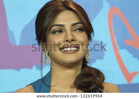 BERLIN, GERMANY - FEBRUARY 10: Priyanka Chopra Roma attends the \'Don - The King Is Back\' Press Conference during  of the 62 Berlin Festival at the Grand Hyatt on February 10, 2012 in Berlin, Germany.