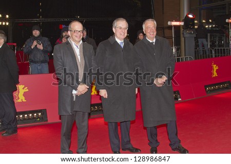 BERLIN, GERMANY - FEBRUARY 14: Maurice Gourdault-Montagne, Bernd Neumann attend the Golden Bear Award during the 63rd Berlinale Festival at Berlinale Palast on February 14, 2013 in Berlin, Germany.