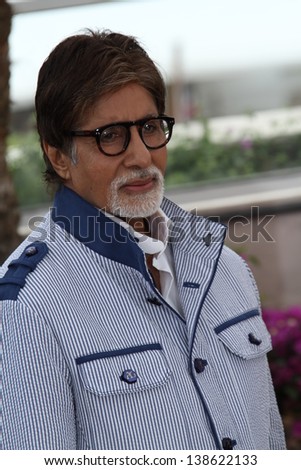 CANNES, FRANCE - MAY 15: Amitabh Bachchan attends \'The Great Gatsby\' photocall during the 66th Annual Cannes Film Festival at the Palais des Festivals on May 15, 2013 in Cannes, France.