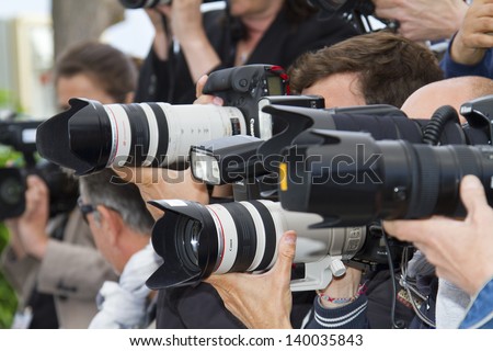 CANNES, FRANCE - MAY 24: Photographers attend the photocall for \'Michael Kohlhaas\' at The 66th Annual Cannes Film Festival at Palais des Festivals on May 24, 2013 in Cannes, France.