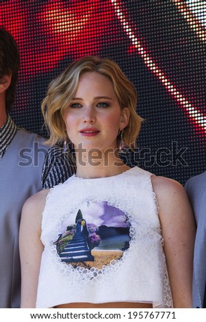 CANNES, FRANCE - MAY 17: Jennifer Lawrence attends 'The Hunger Games: Mockingjay Part 1' Photocall - at the 67th Annual Cannes Film Festival on May 17, 2014 in Cannes, France